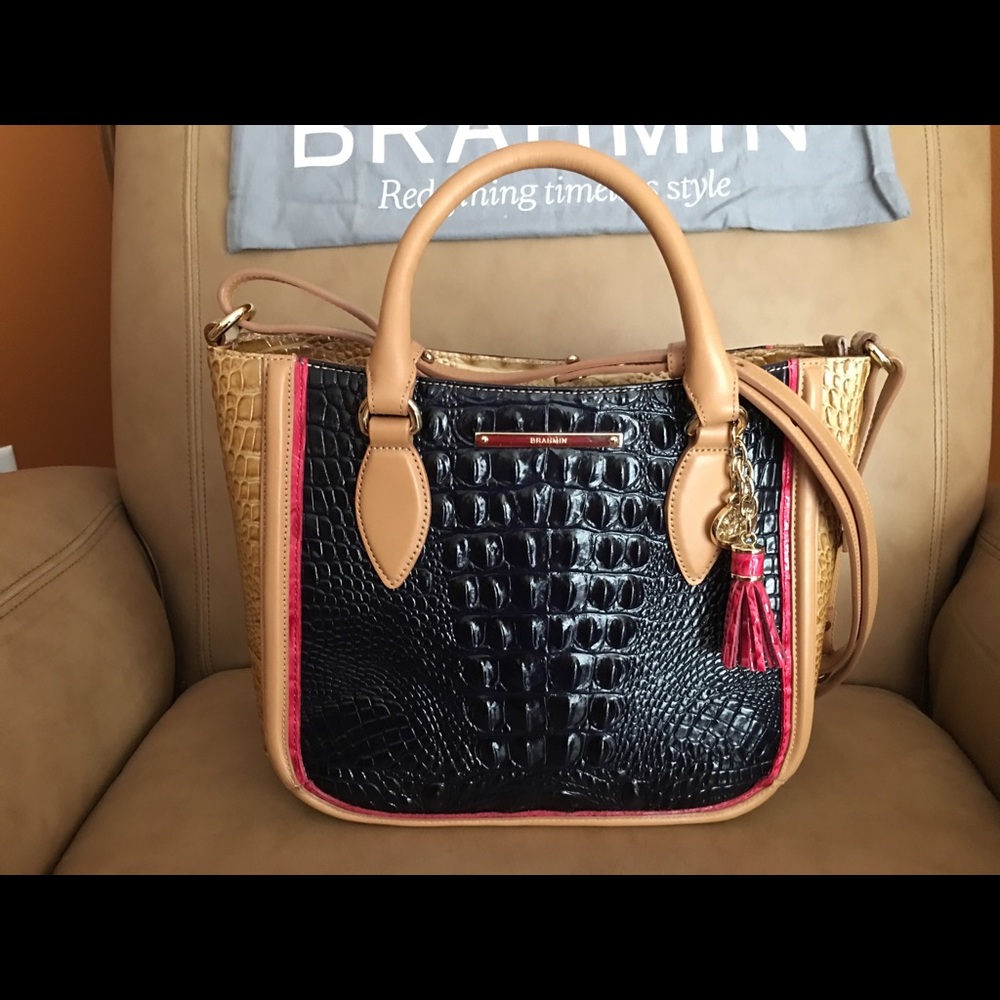 Authentic Brahmin satchel.  Color is Ink Avondale.